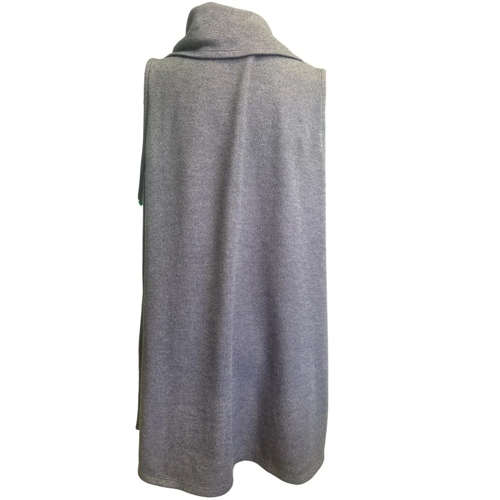 Soft Surroundings Purple Ribbed Knit Hooded Sleeveless Cardigan Vest 1X 5CK82